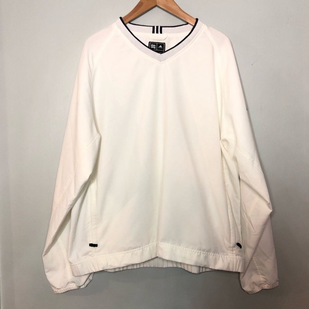 Adidas Men’s ClimaProof Pullover V Neck Golf Shirt White Large